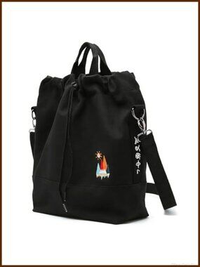 Canvas Crossbody Tote Handbag Slouchy Shoulder Bag Embroidered Hobo Purse